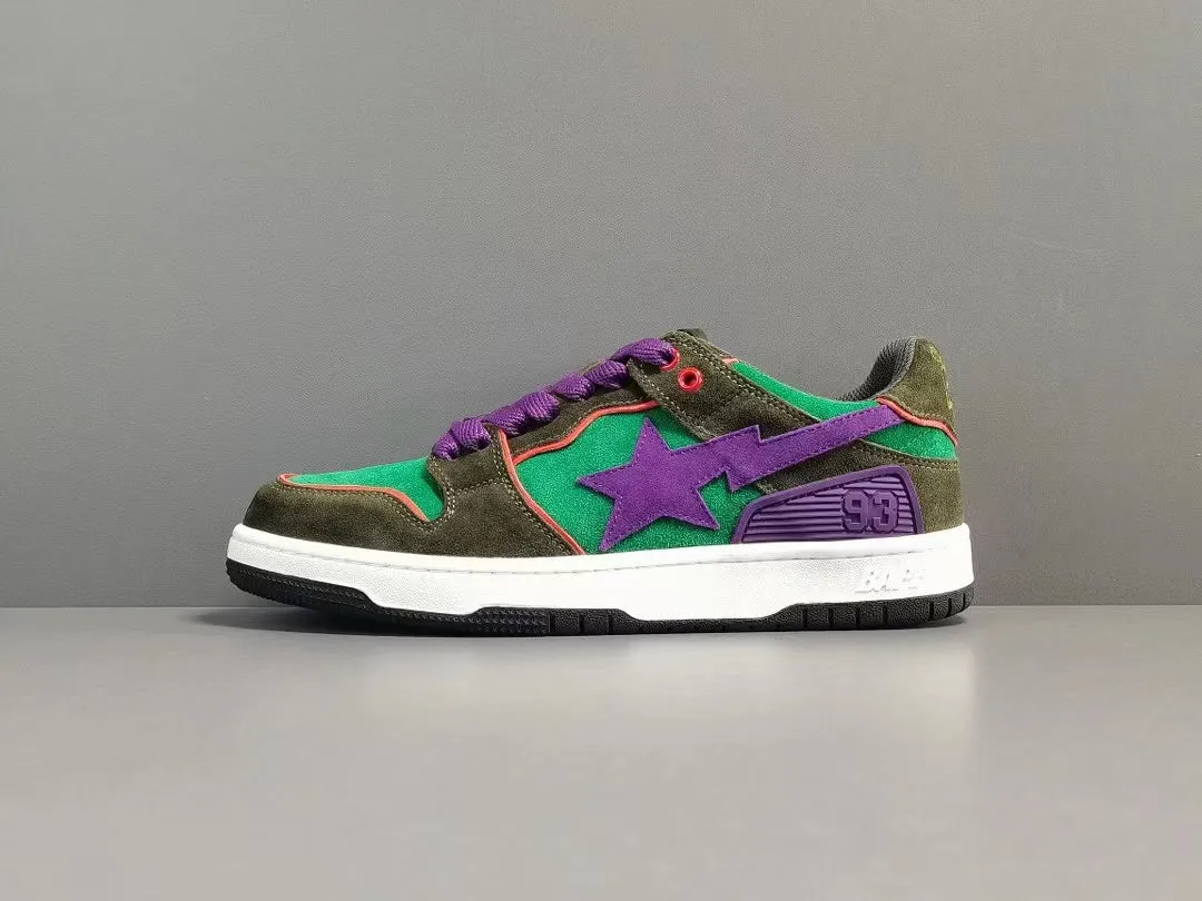 A Bathing Ape Bape SK8 Sta 'Green Dark Purple'