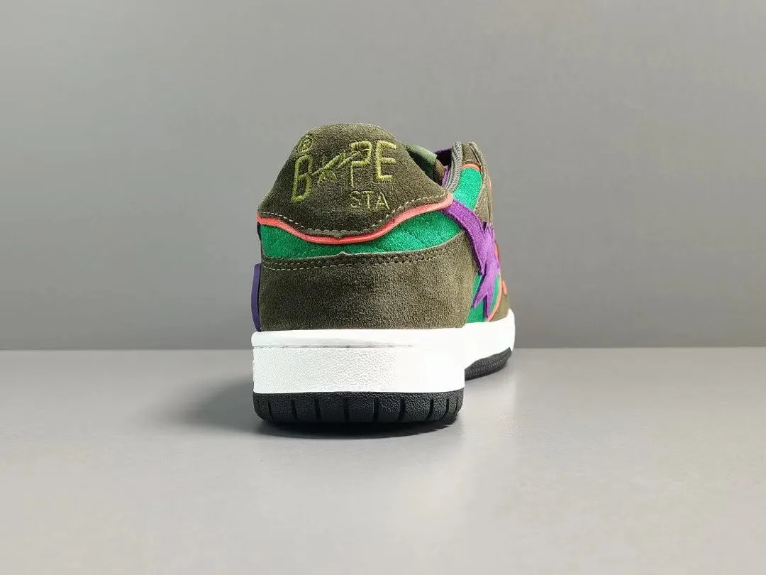 A Bathing Ape Bape SK8 Sta 'Green Dark Purple'