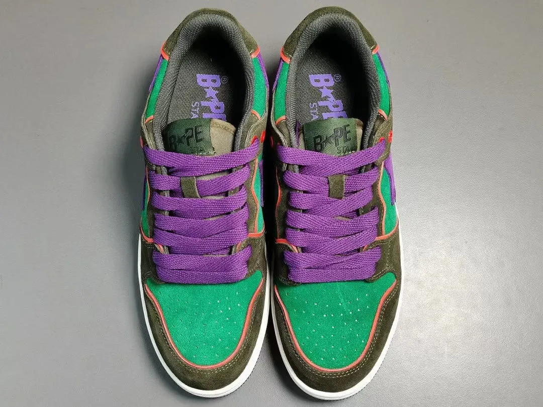 A Bathing Ape Bape SK8 Sta 'Green Dark Purple'