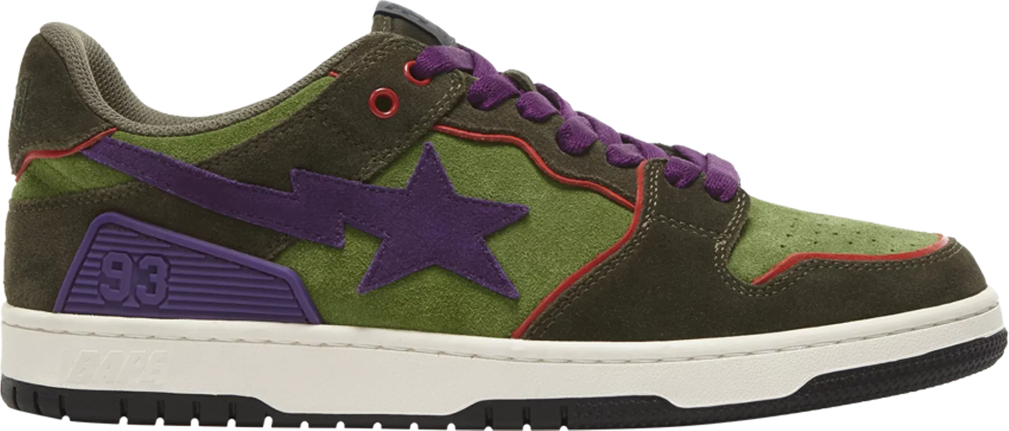 A Bathing Ape Bape SK8 Sta 'Green Dark Purple'