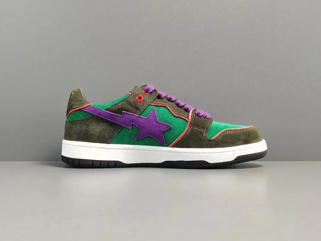 A Bathing Ape Bape SK8 Sta 'Green Dark Purple'