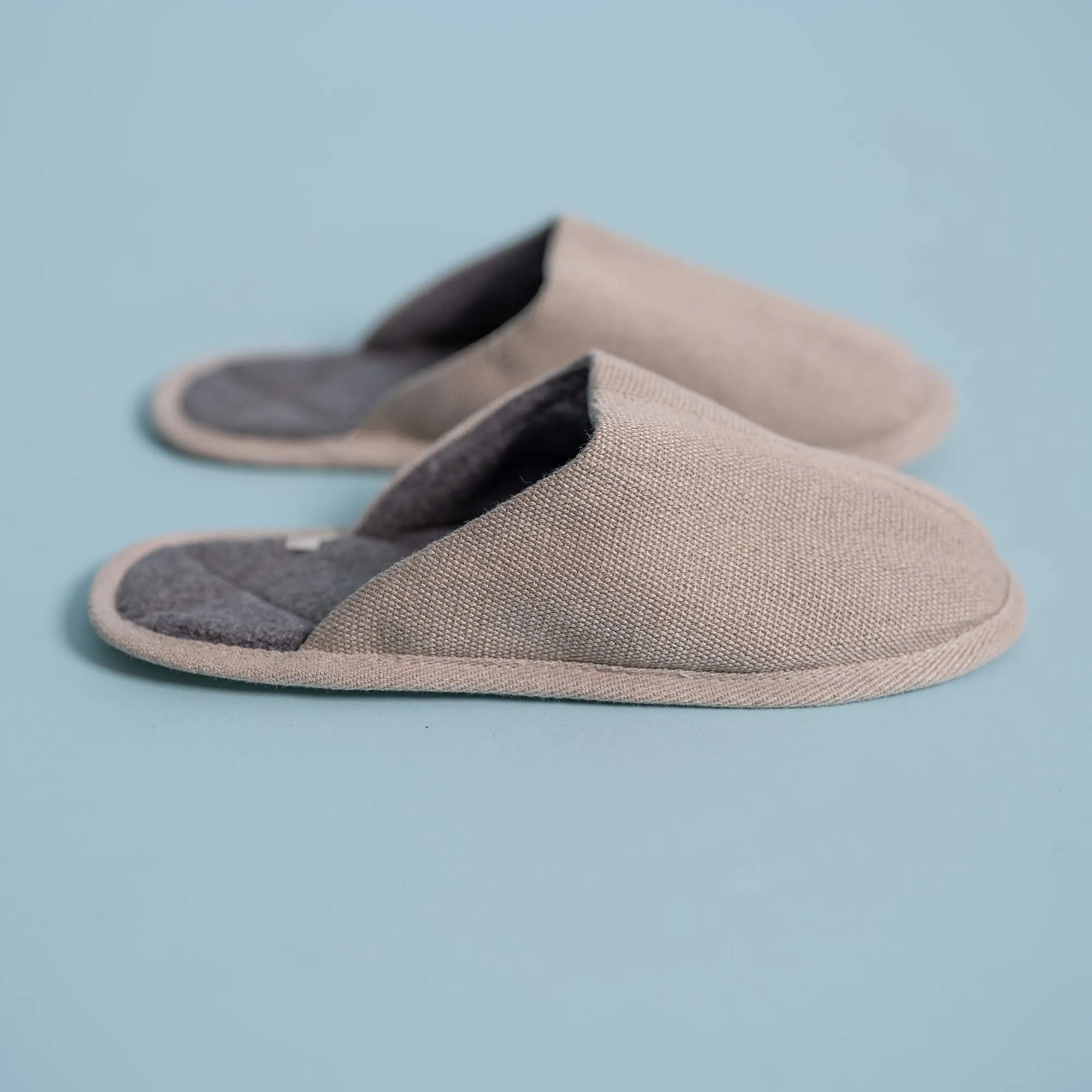 ATAMI Glue-free Organic Hemp House Shoes Slippers (100% Organic Cotton Fleece Lining; Elastic-Free, Latex-Free; Vegan)