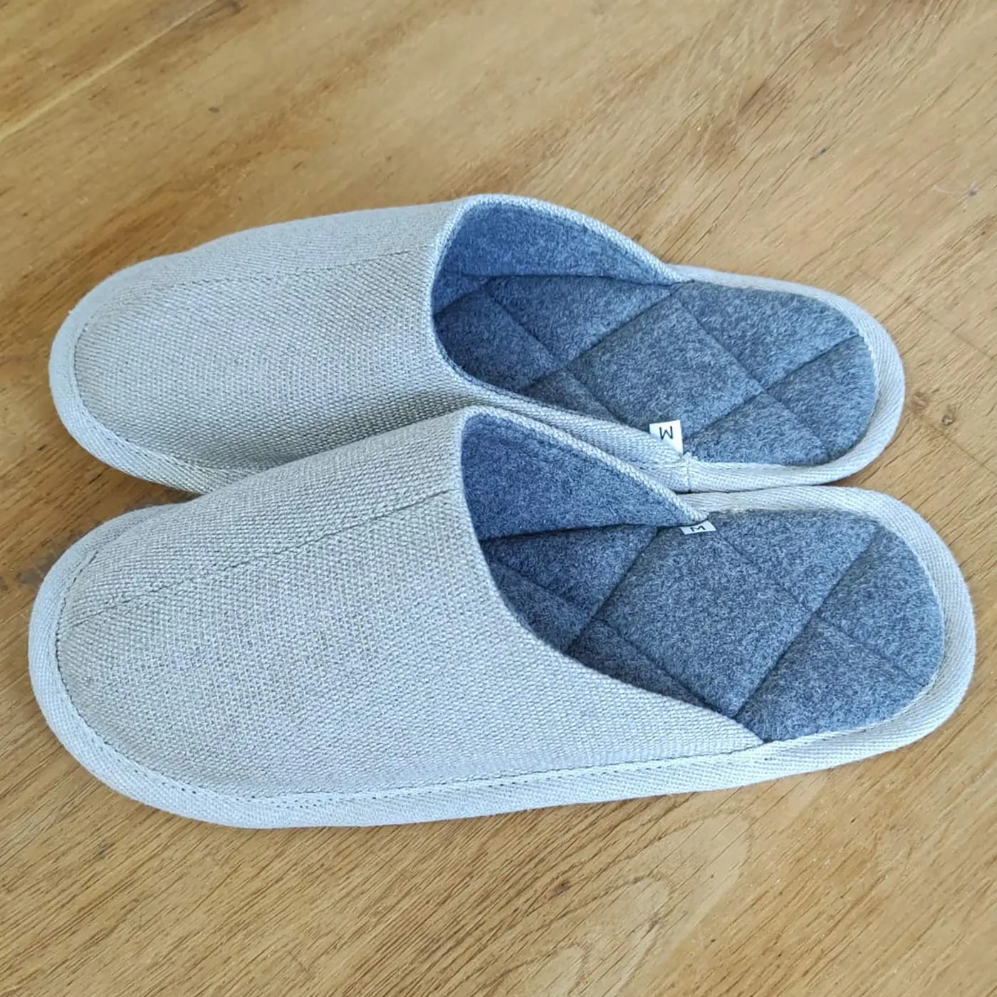 ATAMI Glue-free Organic Hemp House Shoes Slippers (100% Organic Cotton Fleece Lining; Elastic-Free, Latex-Free; Vegan)