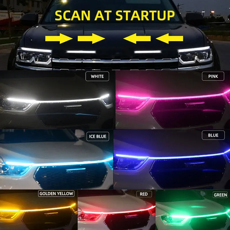 Auto LED Hood Decor Running Ambient Lights