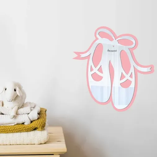 Ballet Shoe Shaped Bordered Kids Room Mirror