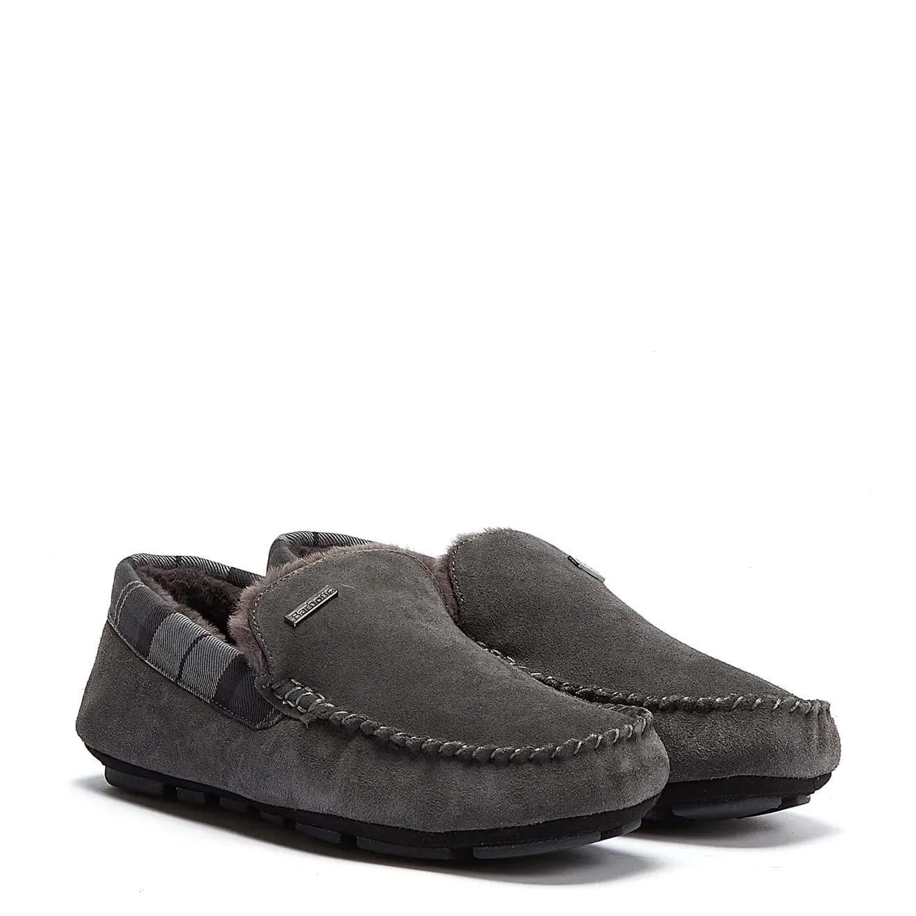 Barbour Monty Slippers Dark Grey Suede