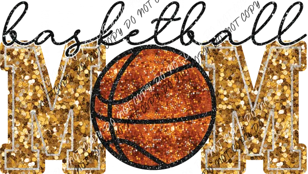 Basketball Mom faux sequin DTF Transfer (See Color Options)