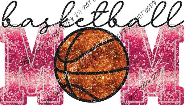 Basketball Mom faux sequin DTF Transfer (See Color Options)