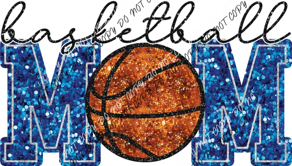 Basketball Mom faux sequin DTF Transfer (See Color Options)