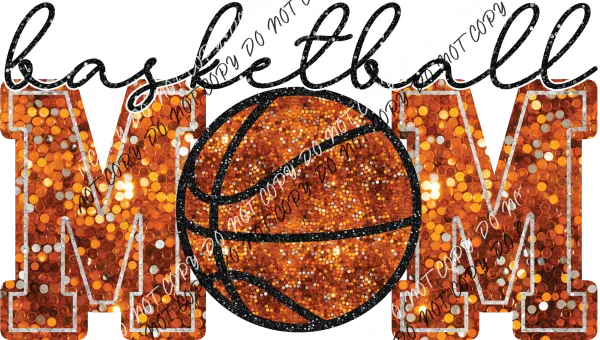 Basketball Mom faux sequin DTF Transfer (See Color Options)