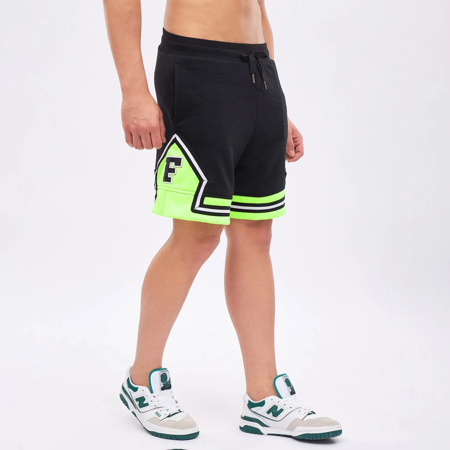 Black And Neon Basketball Shorts