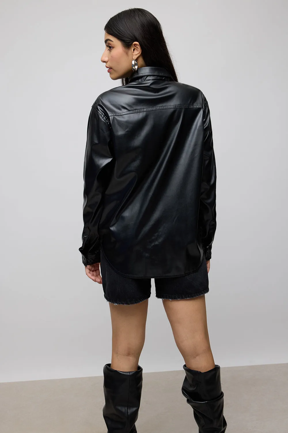 Black Leather Shacket