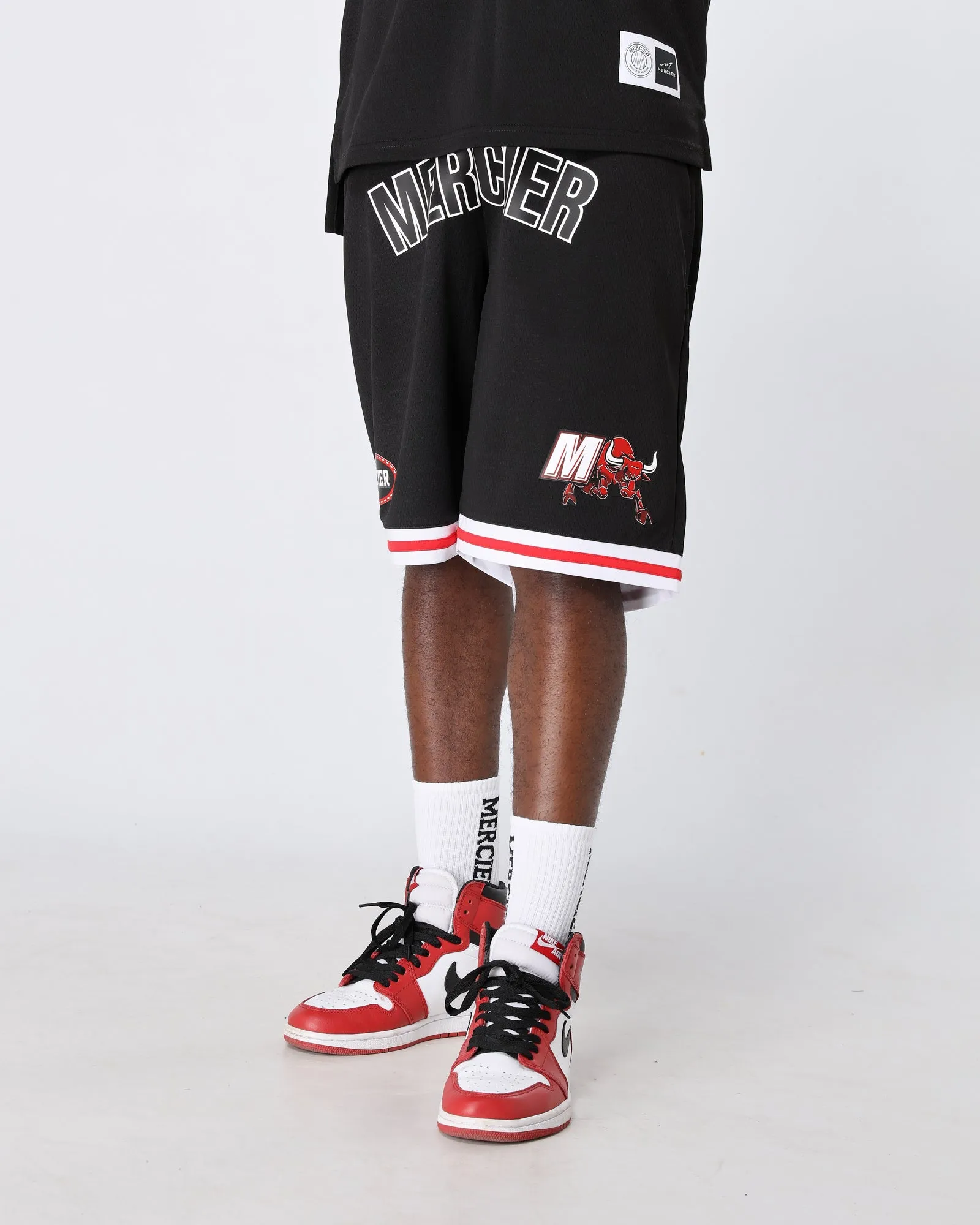 Black Red Crawford Basketball Shorts