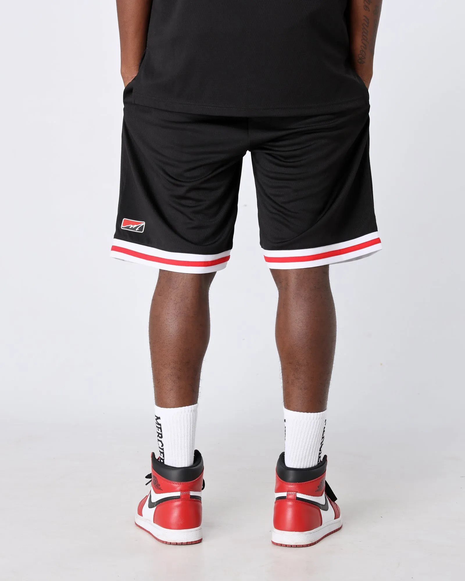 Black Red Crawford Basketball Shorts