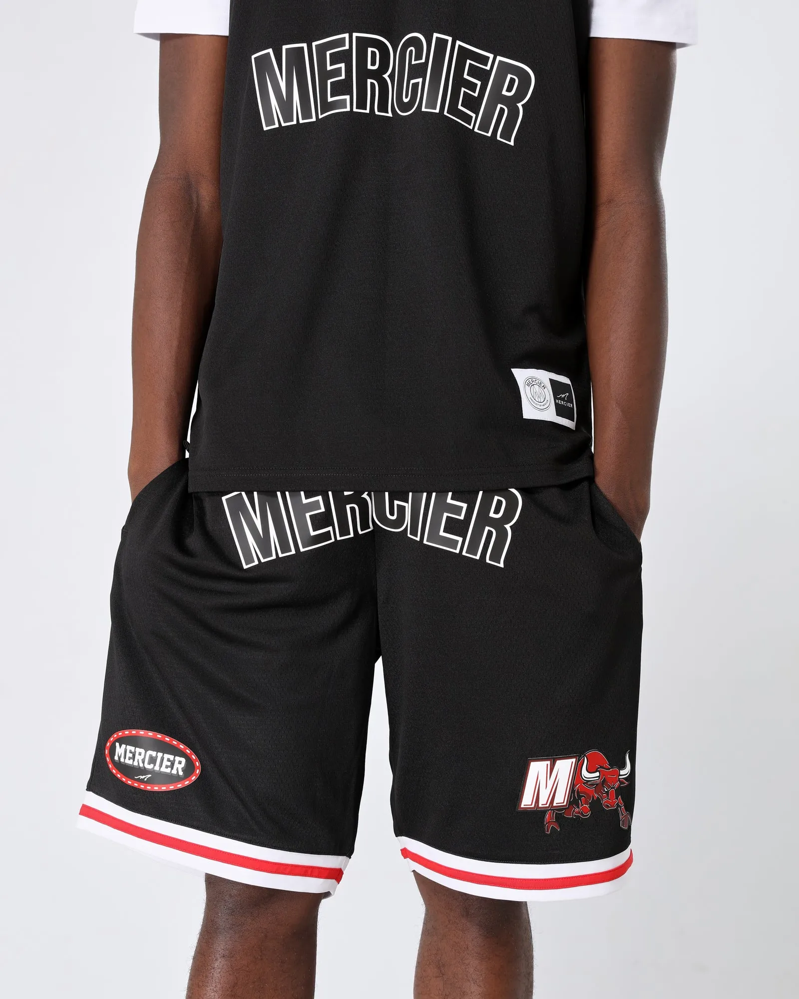 Black Red Crawford Basketball Shorts