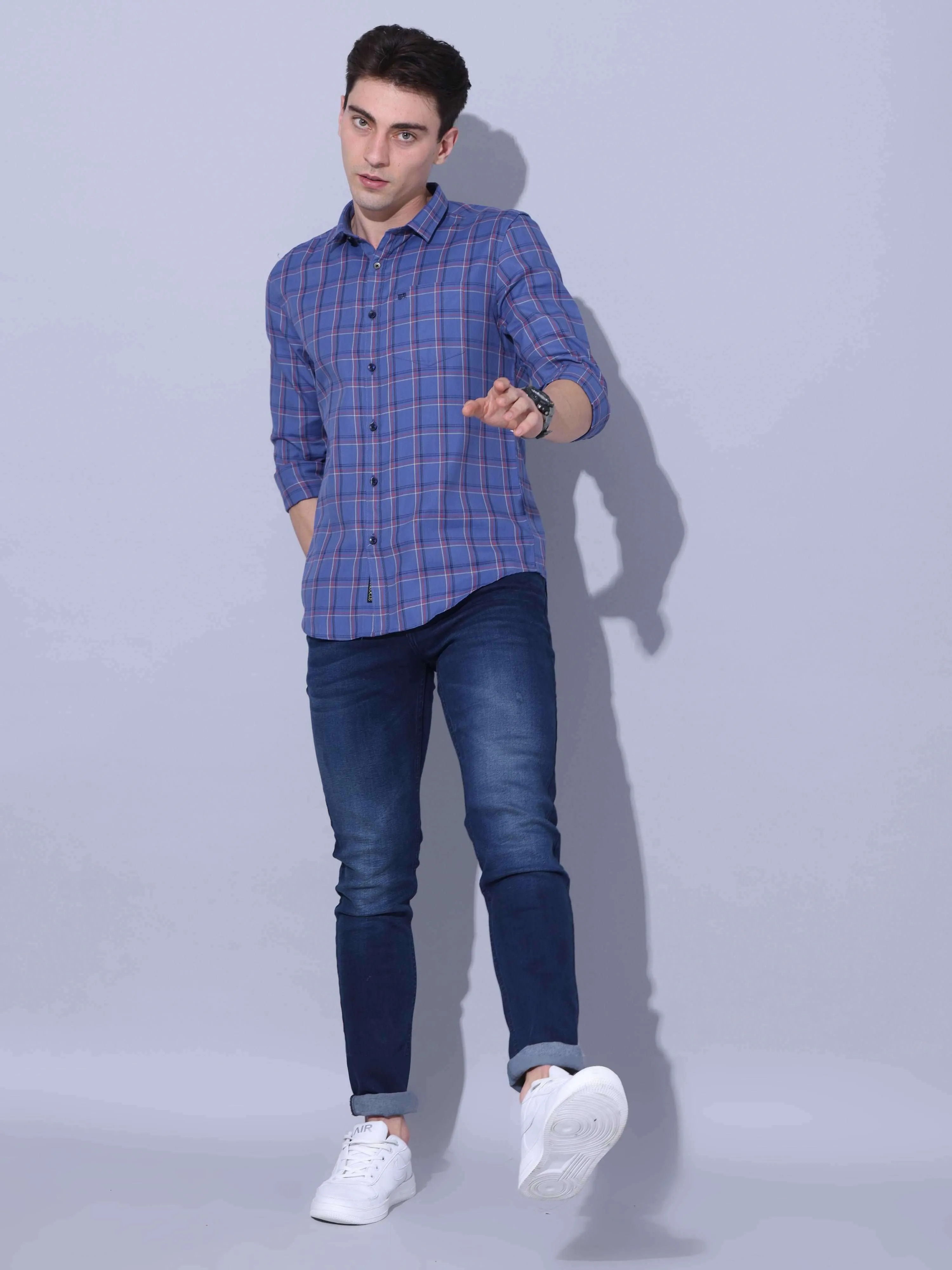 Blue Check Full Sleeve Casual Shirt