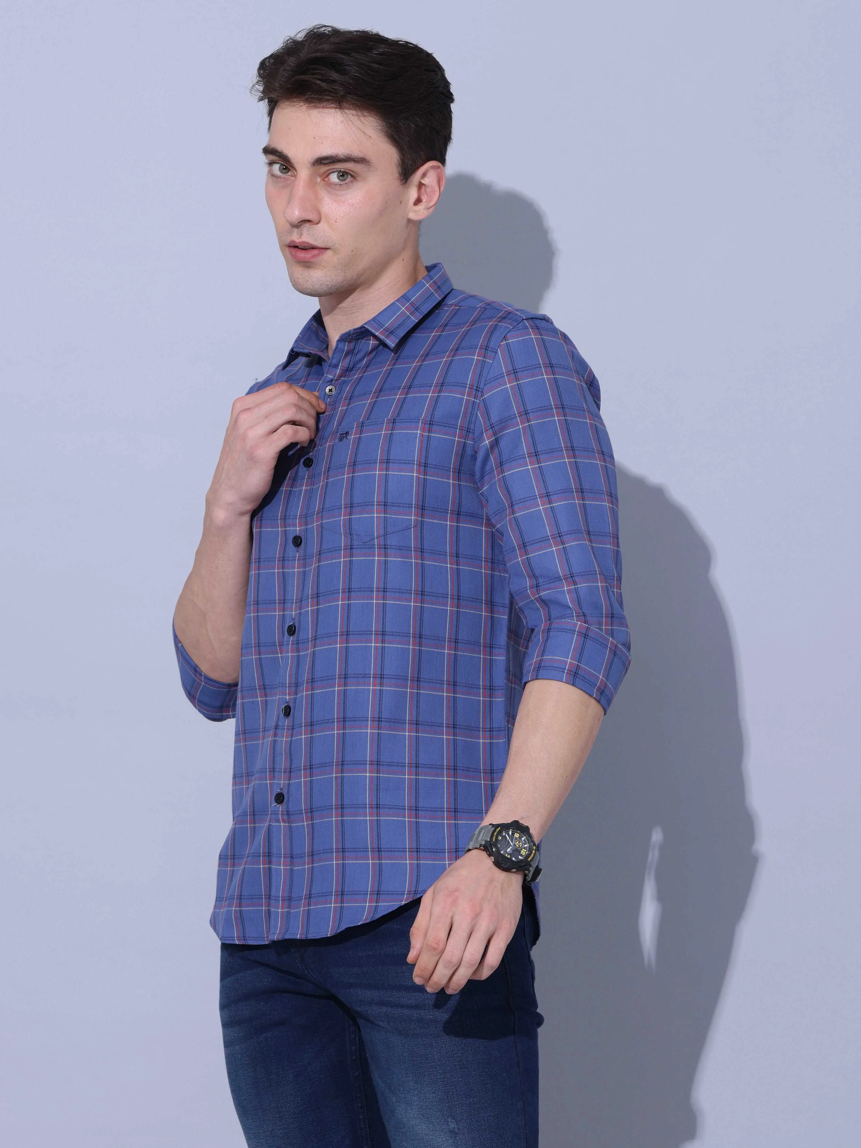 Blue Check Full Sleeve Casual Shirt