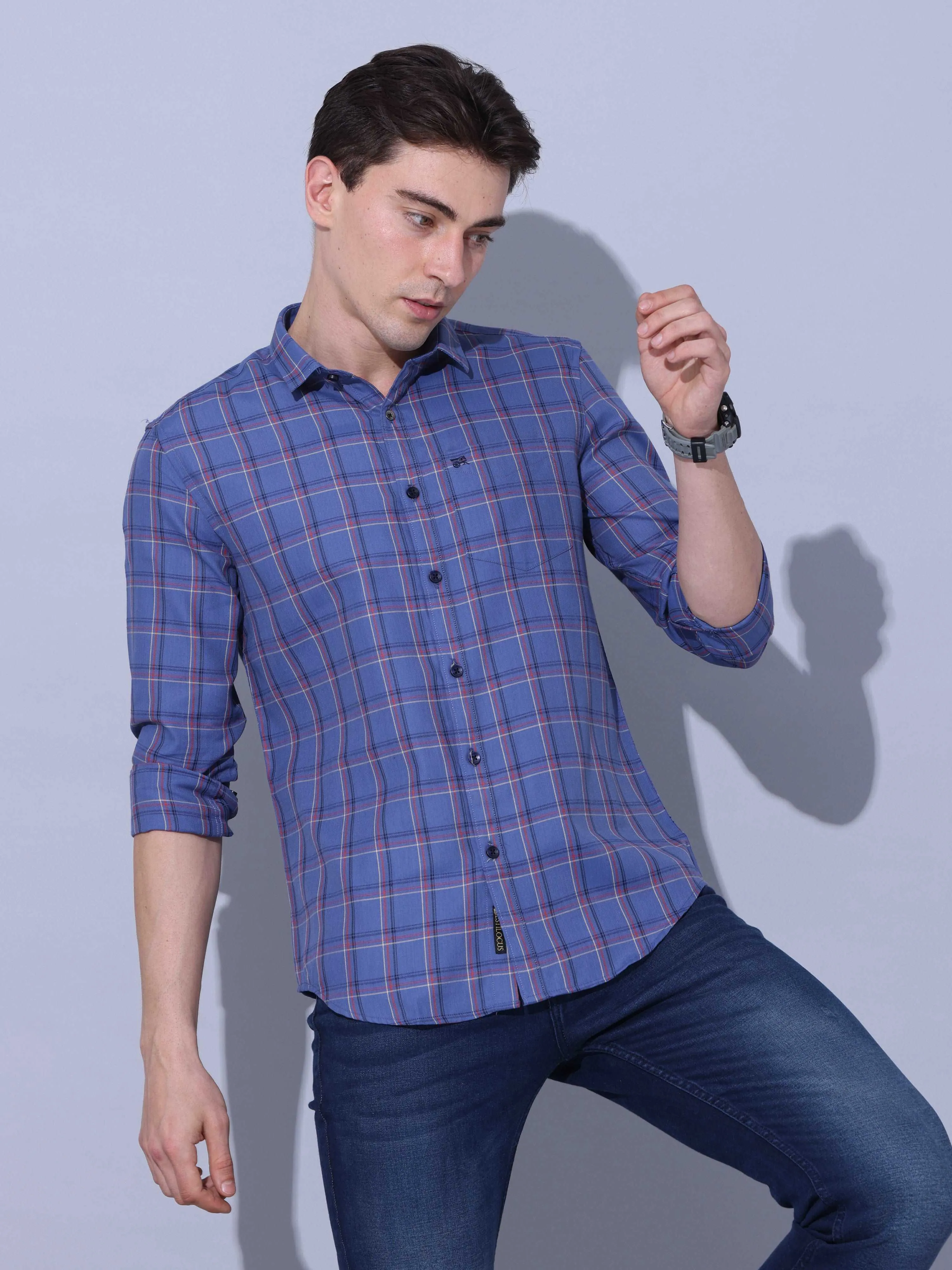 Blue Check Full Sleeve Casual Shirt