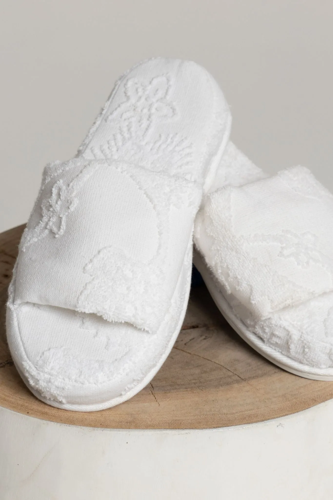 Bondi Towelling Slippers - White