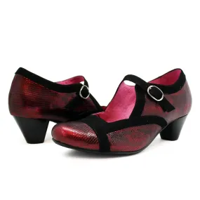 Bouquet - Red Metallic bar shoe