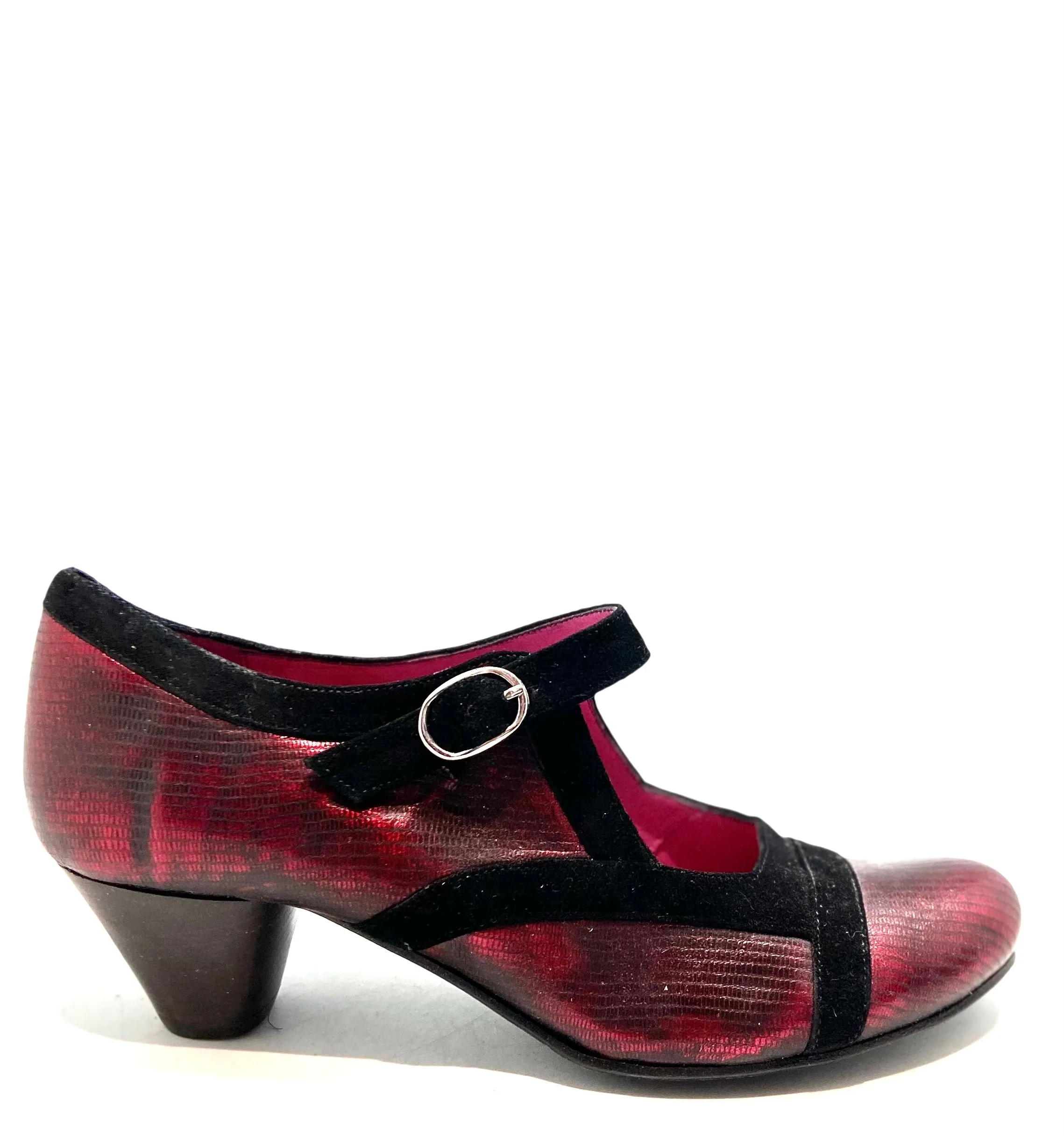 Bouquet - Red Metallic bar shoe