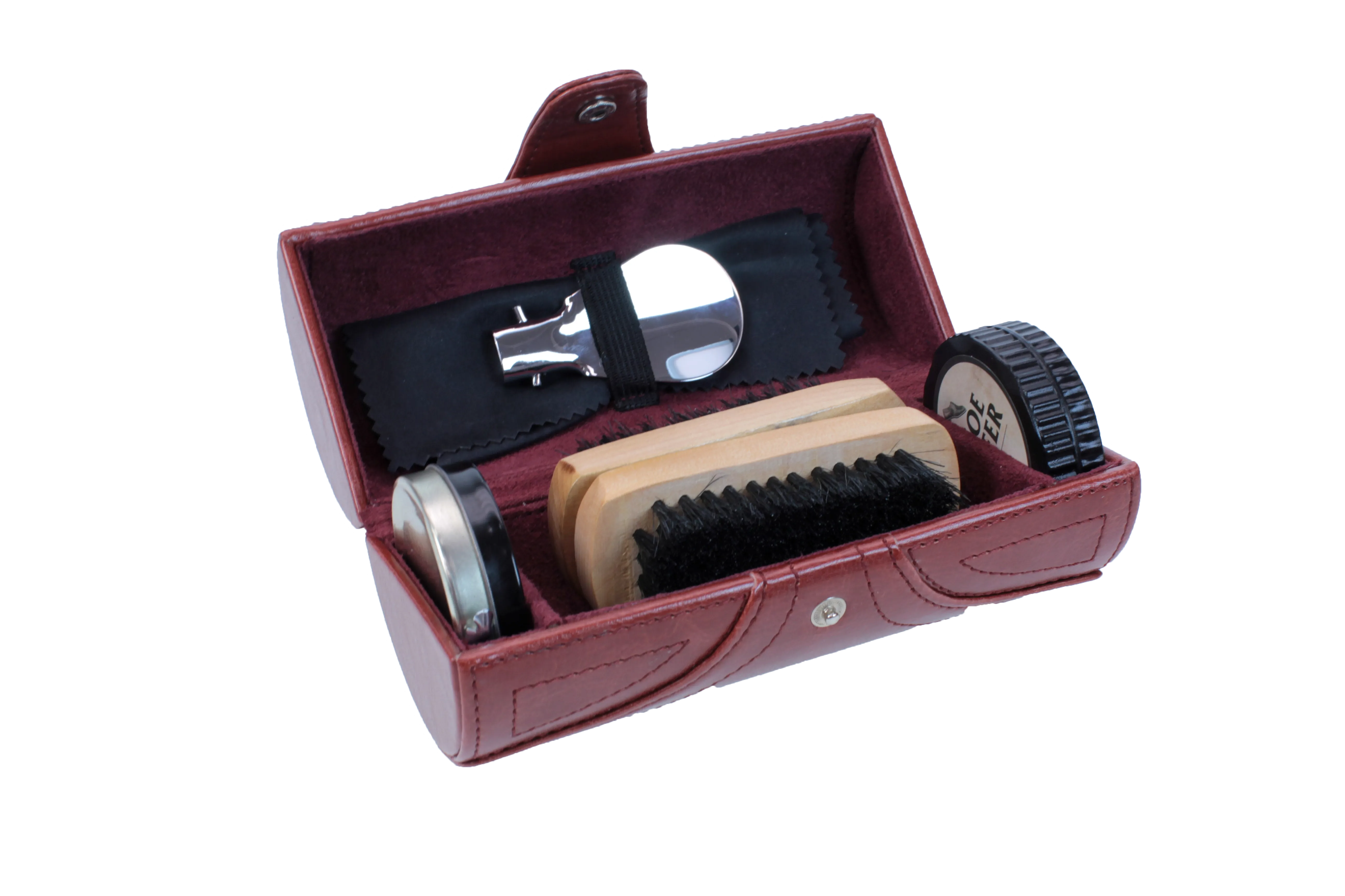 Brandwell 56P348 Chestnut Barrel Shoe Shine Kit