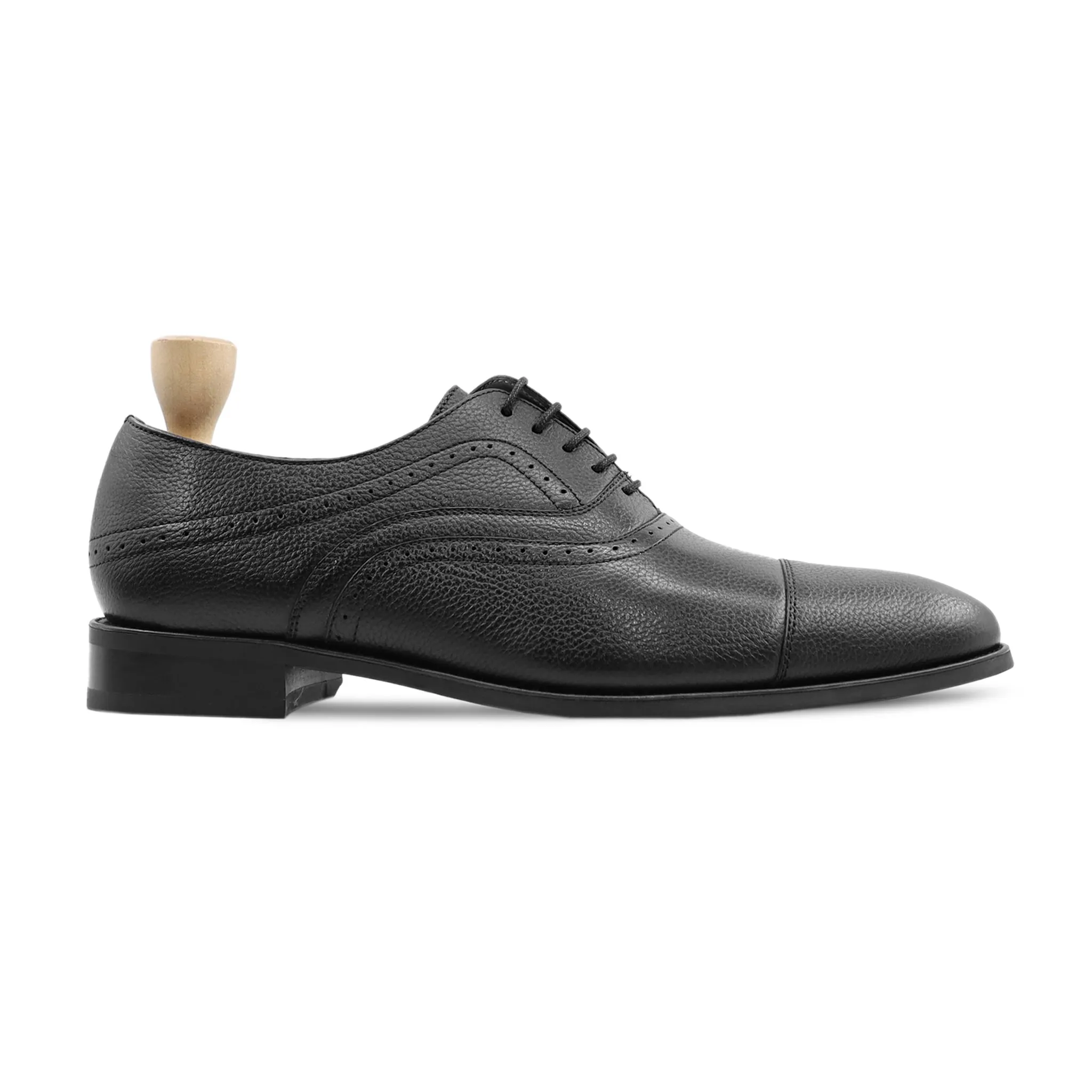 Bregenz - Men's Black Pebble Grain Leather Oxford Shoe