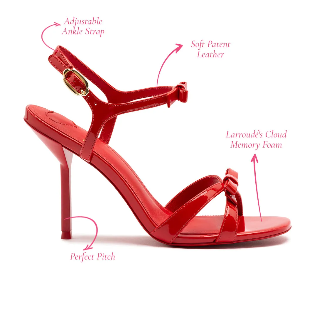 Brooks Sandal In Scarlet Patent Leather