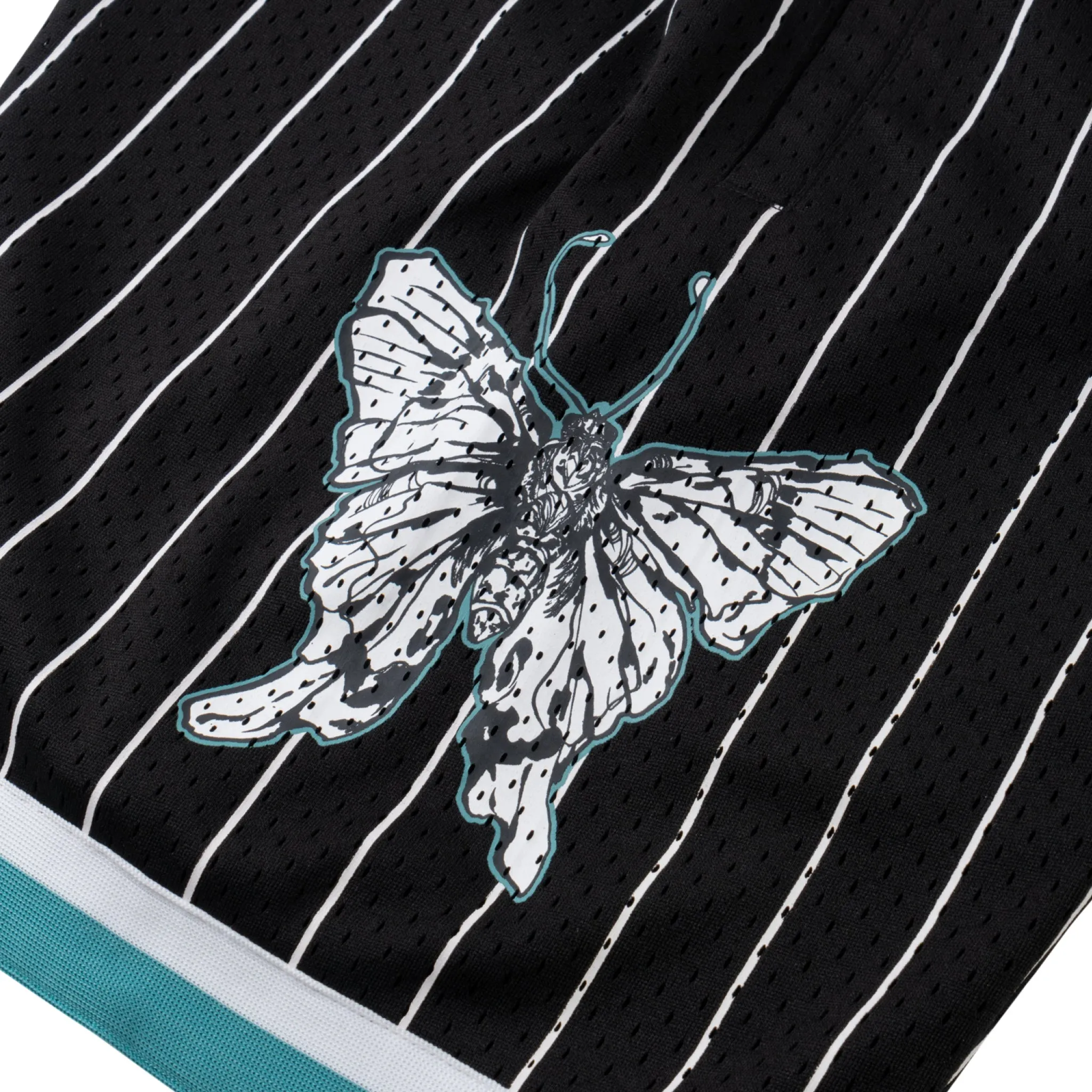 Butterfly Mesh Basketball Shorts - Black/Teal