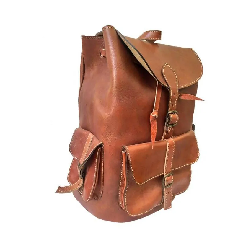 Camel Leather Backpack