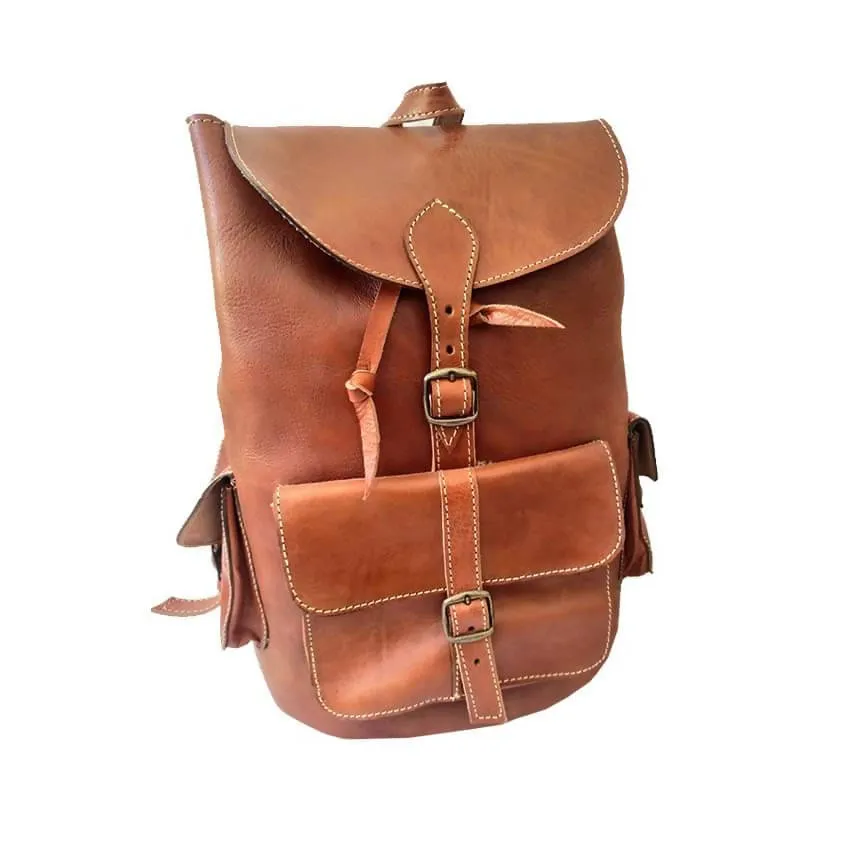 Camel Leather Backpack