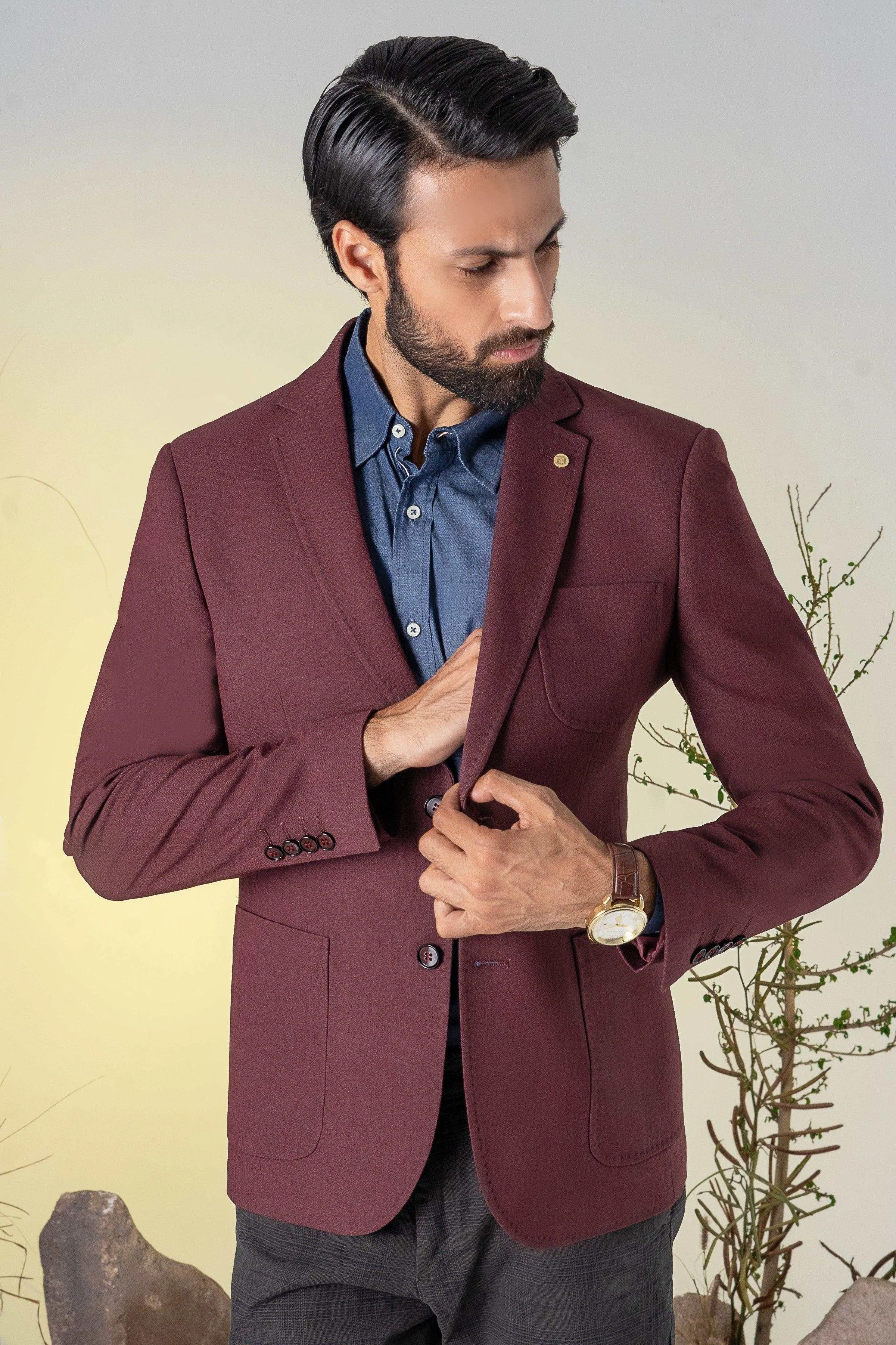 CASUAL COAT DULL MAROON