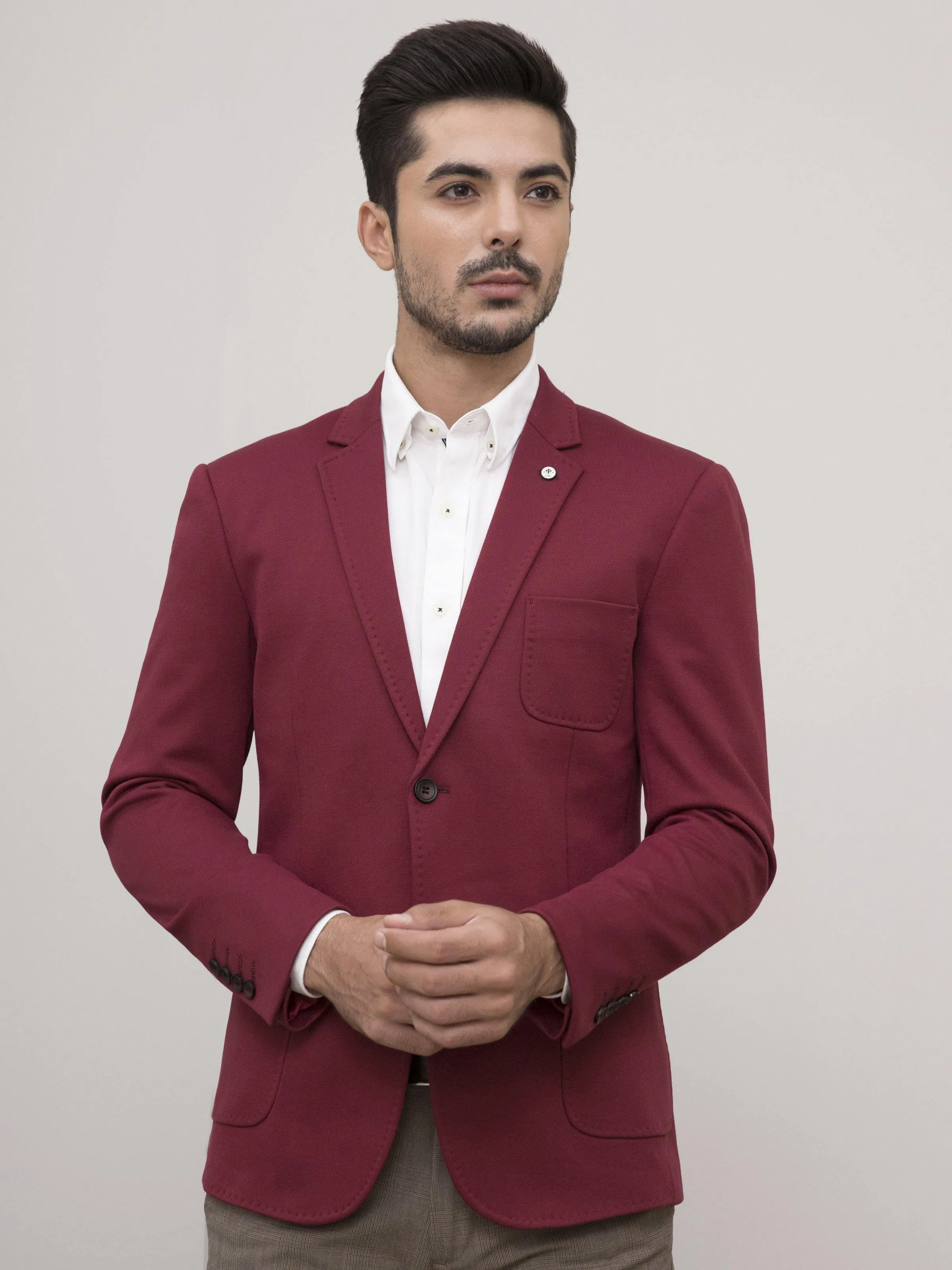 CASUAL COAT SLIM FIT MAROON