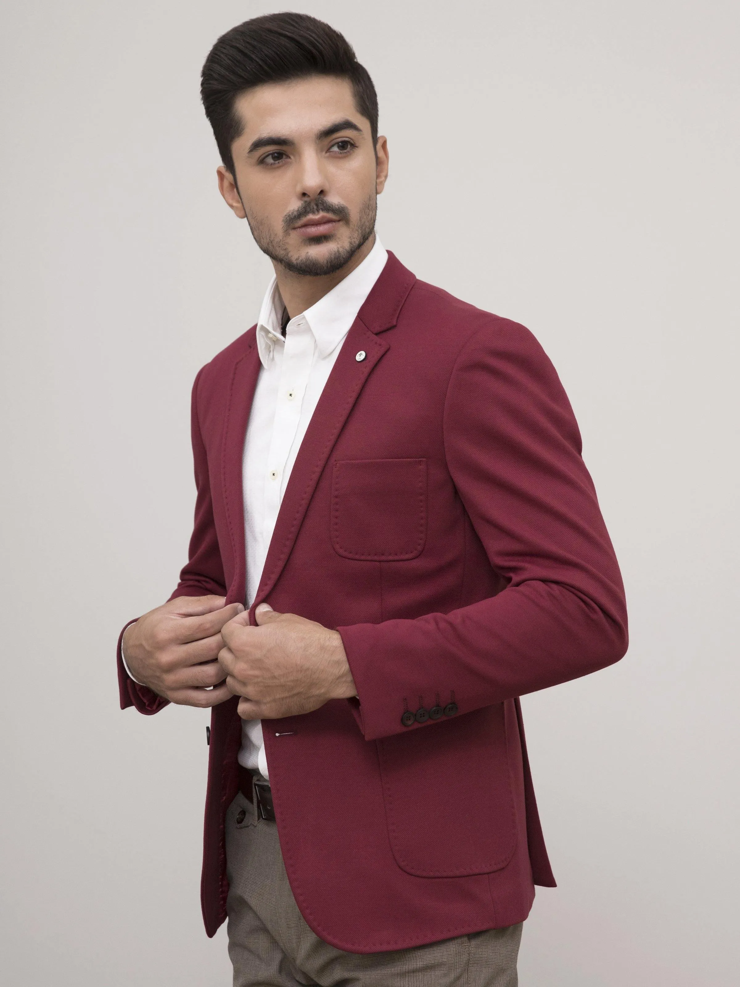 CASUAL COAT SLIM FIT MAROON