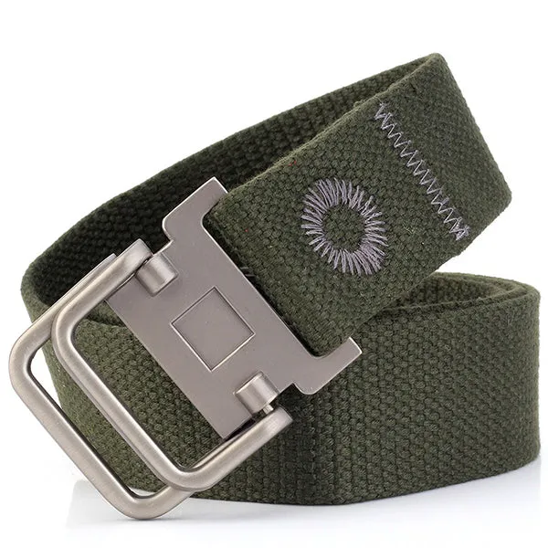 Casual Double Buckle Thicken Canvas Belt