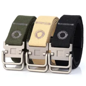 Casual Double Buckle Thicken Canvas Belt