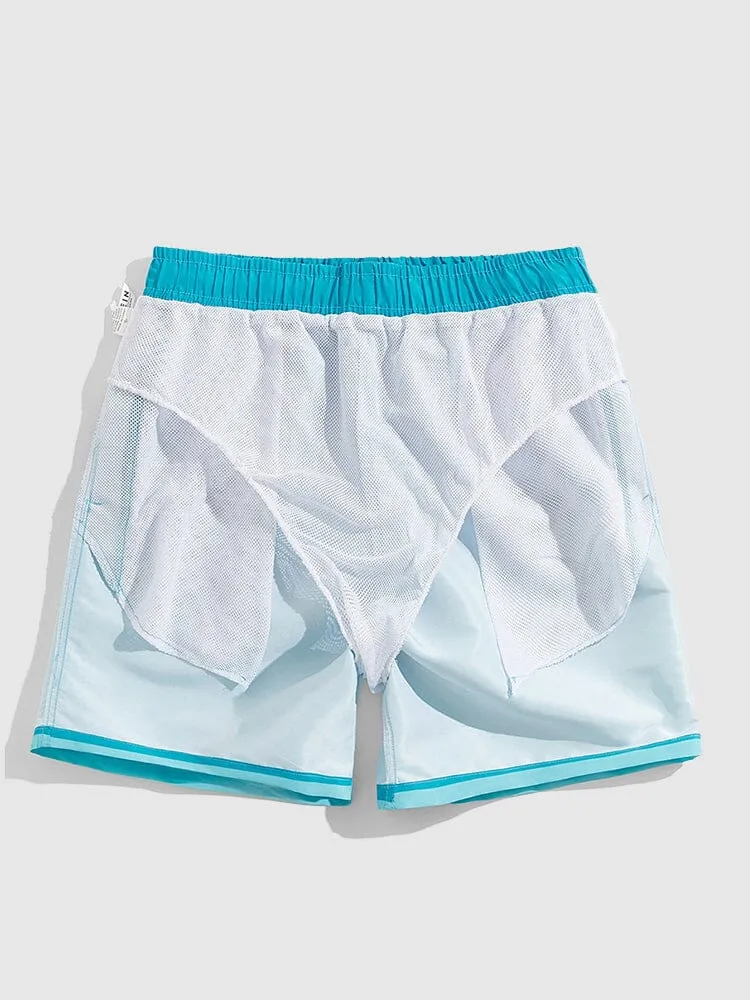 Casual Gradient Drawstring Shorts