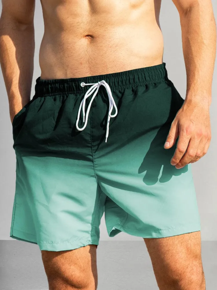 Casual Gradient Drawstring Shorts