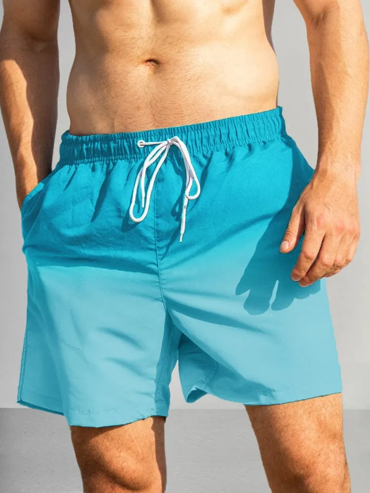 Casual Gradient Drawstring Shorts