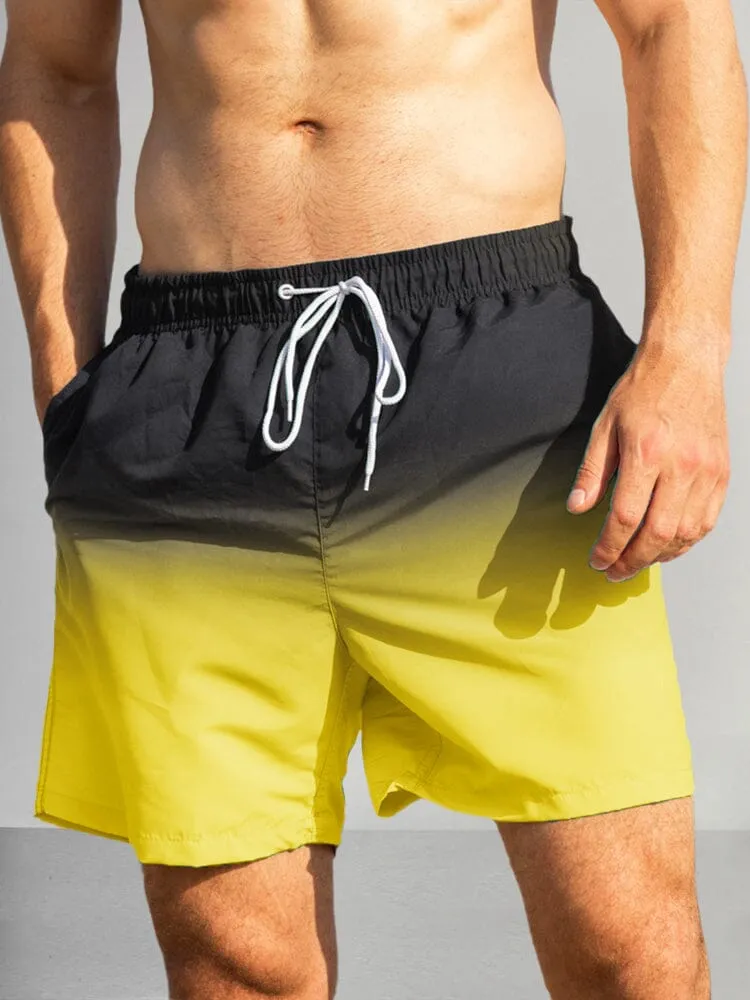 Casual Gradient Drawstring Shorts