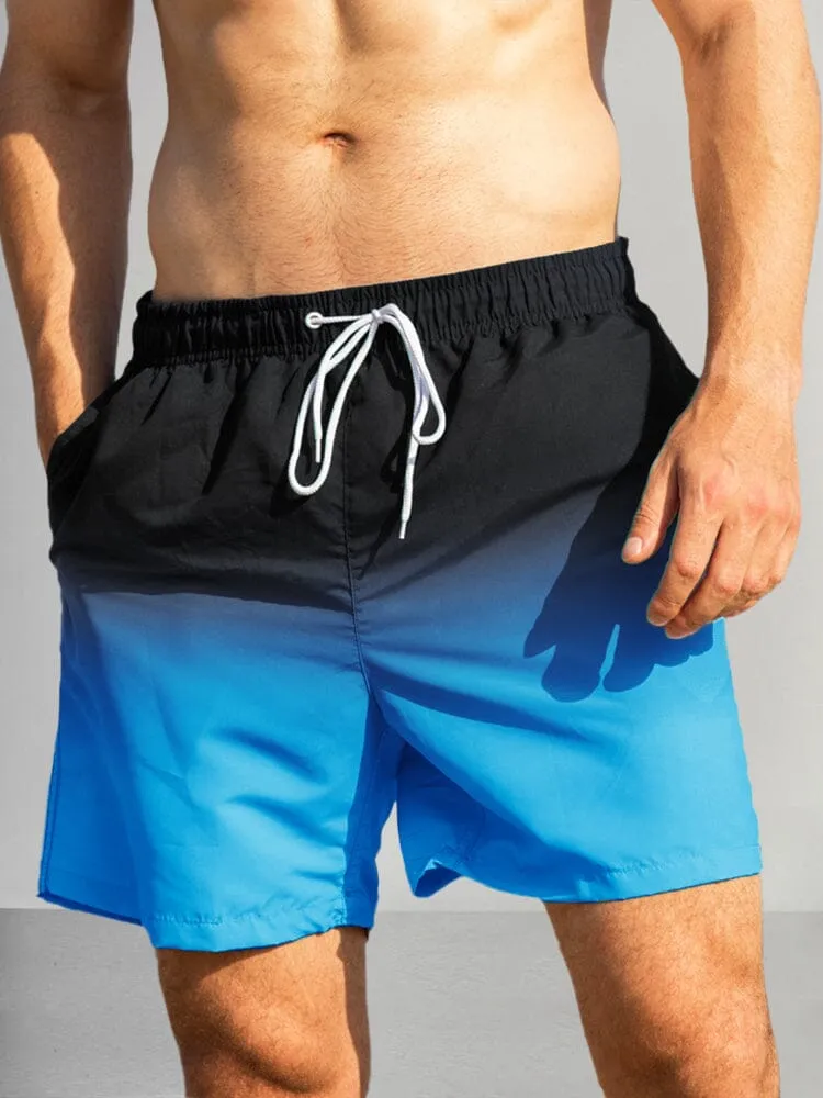 Casual Gradient Drawstring Shorts