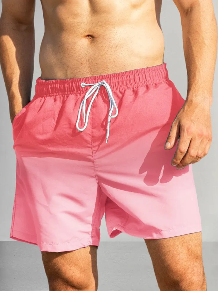 Casual Gradient Drawstring Shorts