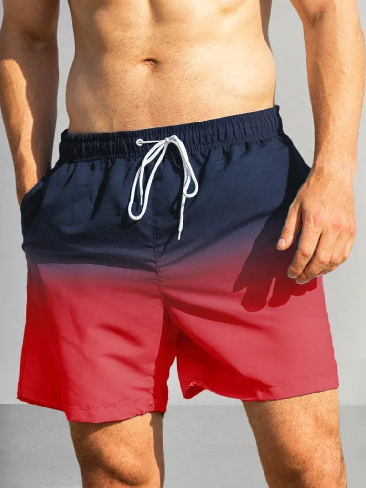 Casual Gradient Drawstring Shorts