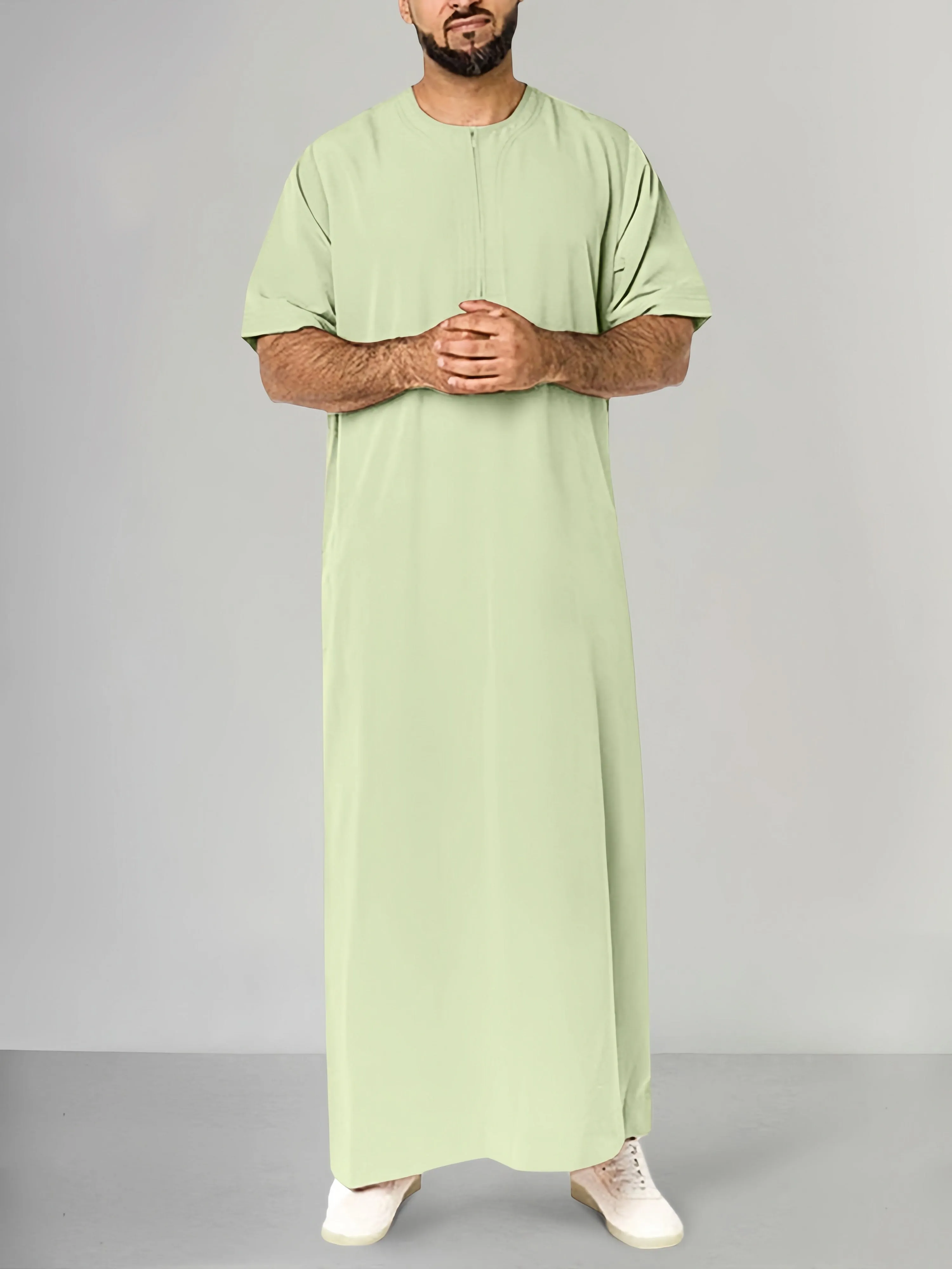 Casual Solid Color Short Sleeve Robe