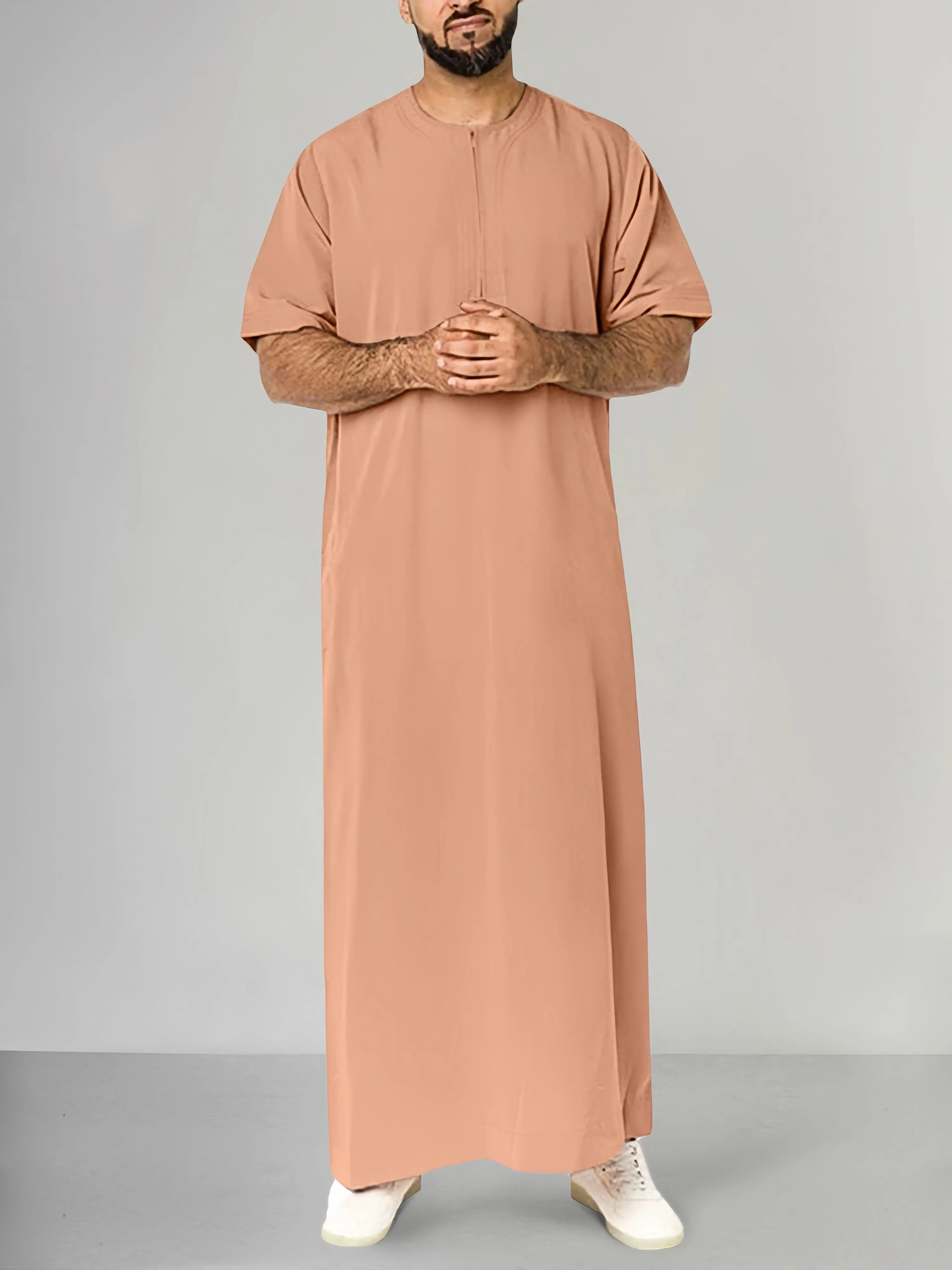 Casual Solid Color Short Sleeve Robe