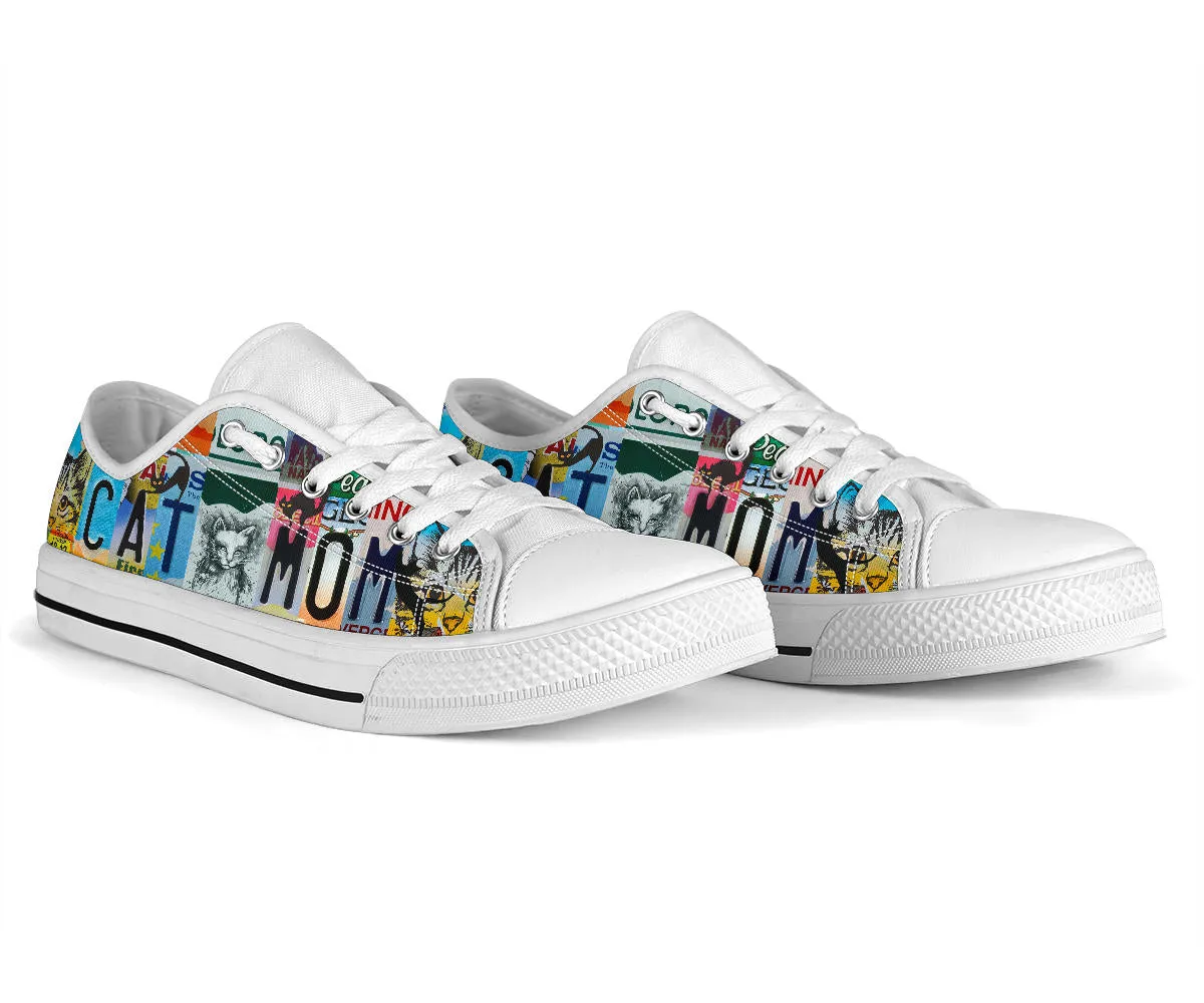 Cat Mom License Plate Low Top Shoes