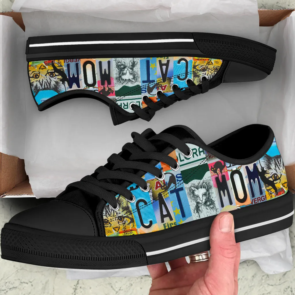 Cat Mom License Plate Low Top Shoes