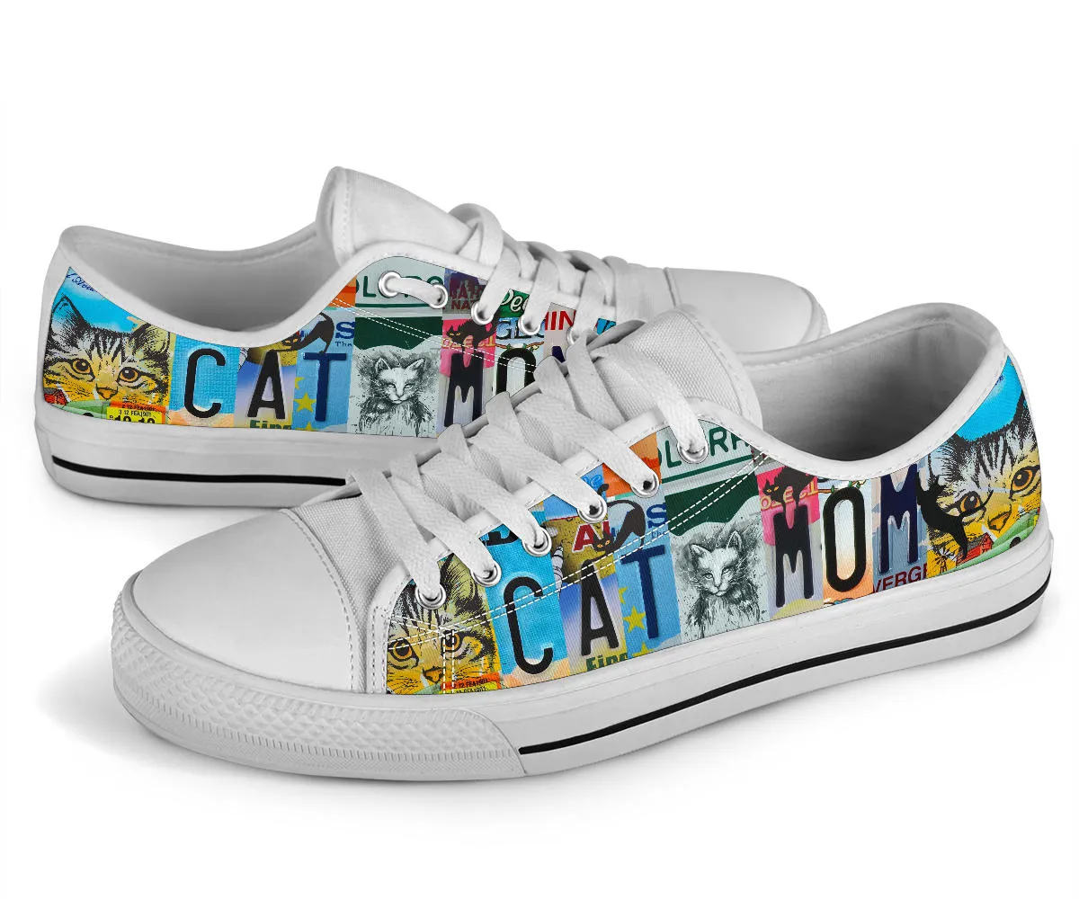 Cat Mom License Plate Low Top Shoes