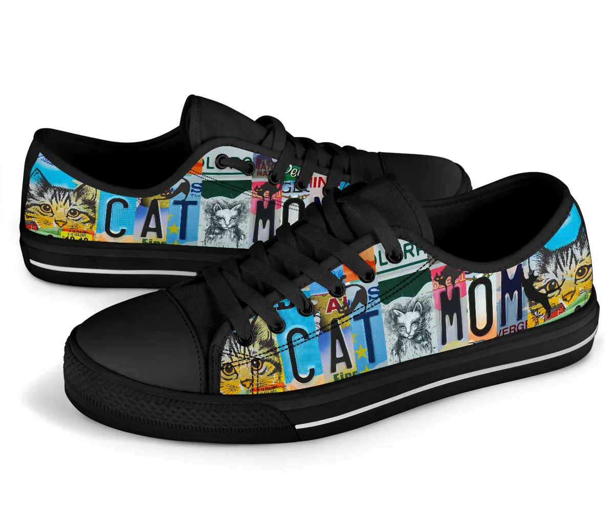 Cat Mom License Plate Low Top Shoes