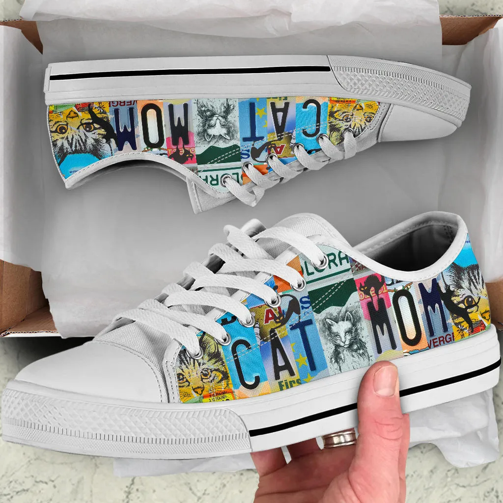 Cat Mom License Plate Low Top Shoes